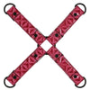 Ns novelties pink leather hogtie restraint for couples - peaches and screams