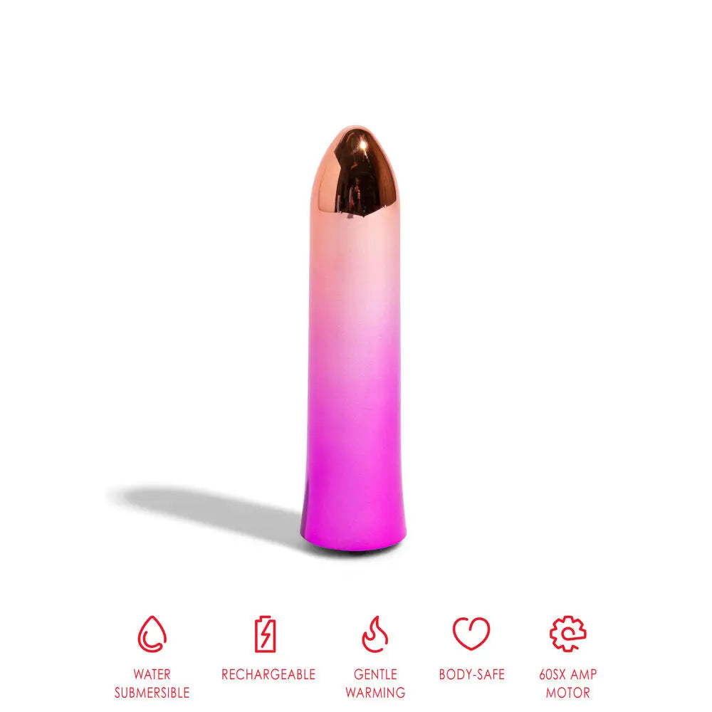 Nu sensuelle jelly pink rechargeable mini bullet vibrator - peaches and screams