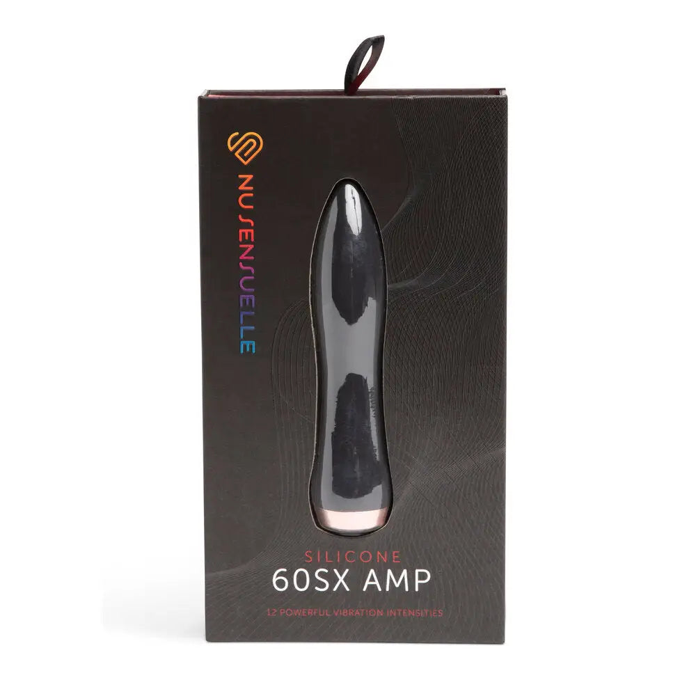 Nu sensuelle silicone black rechargeable bullet vibrator - peaches and screams