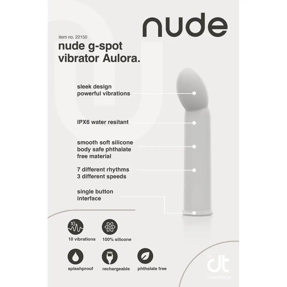Nude aulora mini g spot vibrator rechargeable silicone toy - peaches and screams