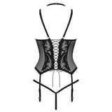 Obsessive sexy wet look black underwired corset - peaches and screams