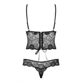 Obsessive wet look black underwire lace teddy - peaches and screams