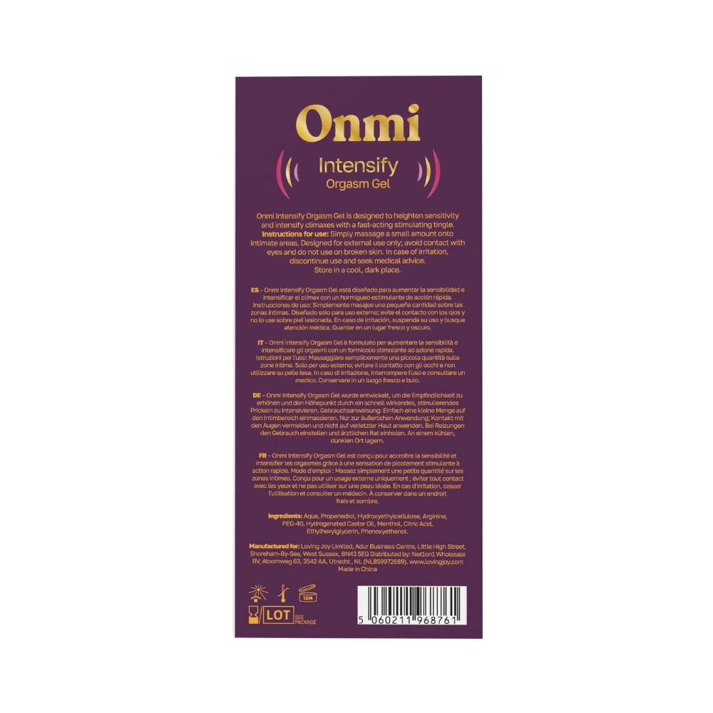 Onmi intensify orgasm gel for enhanced blood flow - sexual enhancers peaches and screams