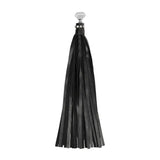 Ouch black faux leather diamond studded flogger 12.9 inch - peaches and screams