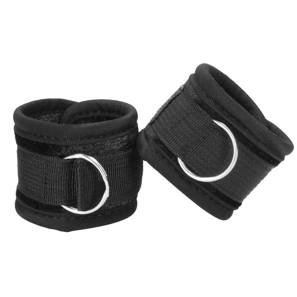 Ouch black velvet and velcro wrist cuffs with straps - peaches and screams