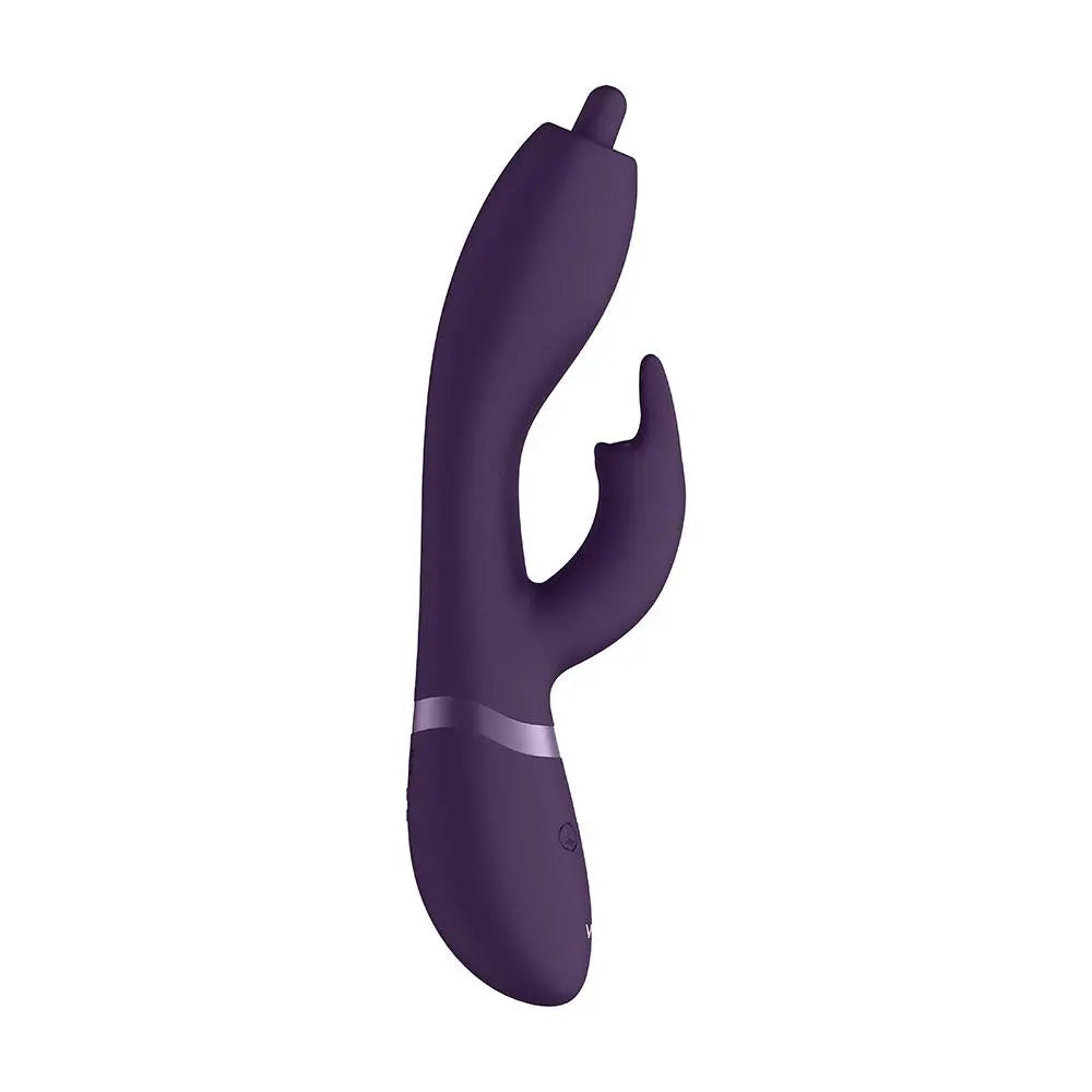 Ouch silicone purple rechargeable rotating rabbit vibrator - peaches and screams