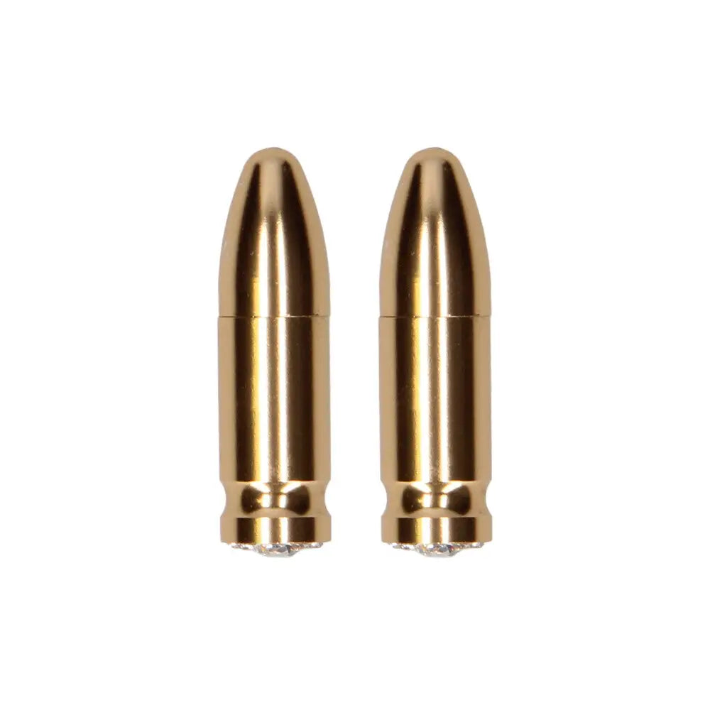Ouch stainless steel gold magnetic nipple clamps with bullet - peaches and screams