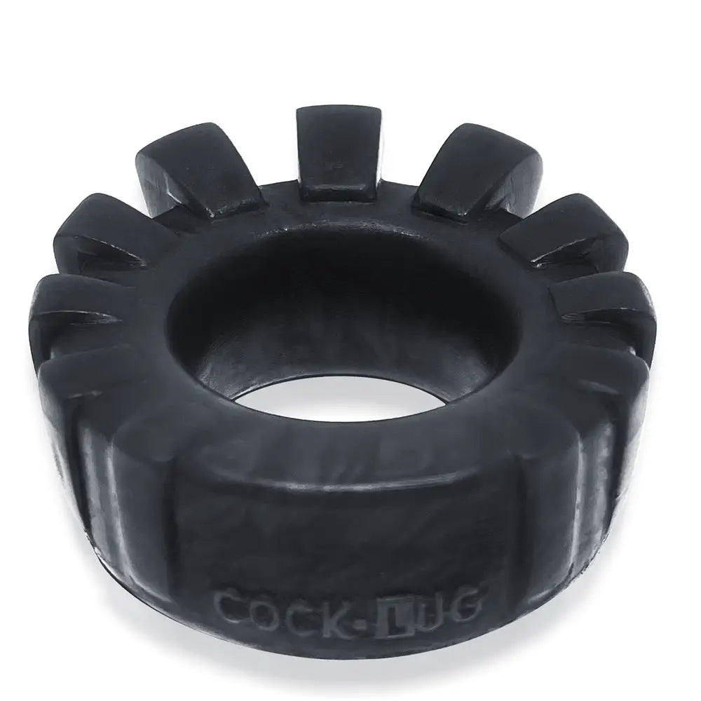 Oxballs silicone black lug lugged cock ring for men - peaches and screams