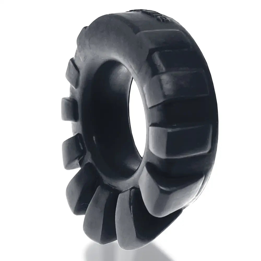 Oxballs silicone black lug lugged cock ring for men - peaches and screams