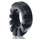 Oxballs silicone black lug lugged cock ring for men - peaches and screams