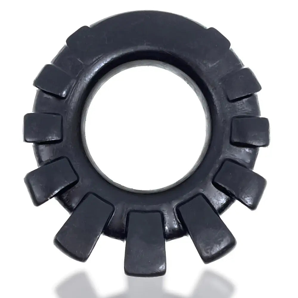 Oxballs silicone black lug lugged cock ring for men - peaches and screams