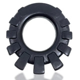 Oxballs silicone black lug lugged cock ring for men - peaches and screams