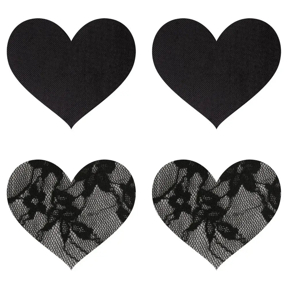 Peekaboo pasties satin and lace hearts lingerie accessory - peaches and screams