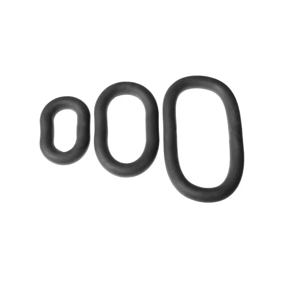 Perfect Fit Silicone Black Ultra Smooth Set of 3 Cock Ring for Him - Peaches and Screams