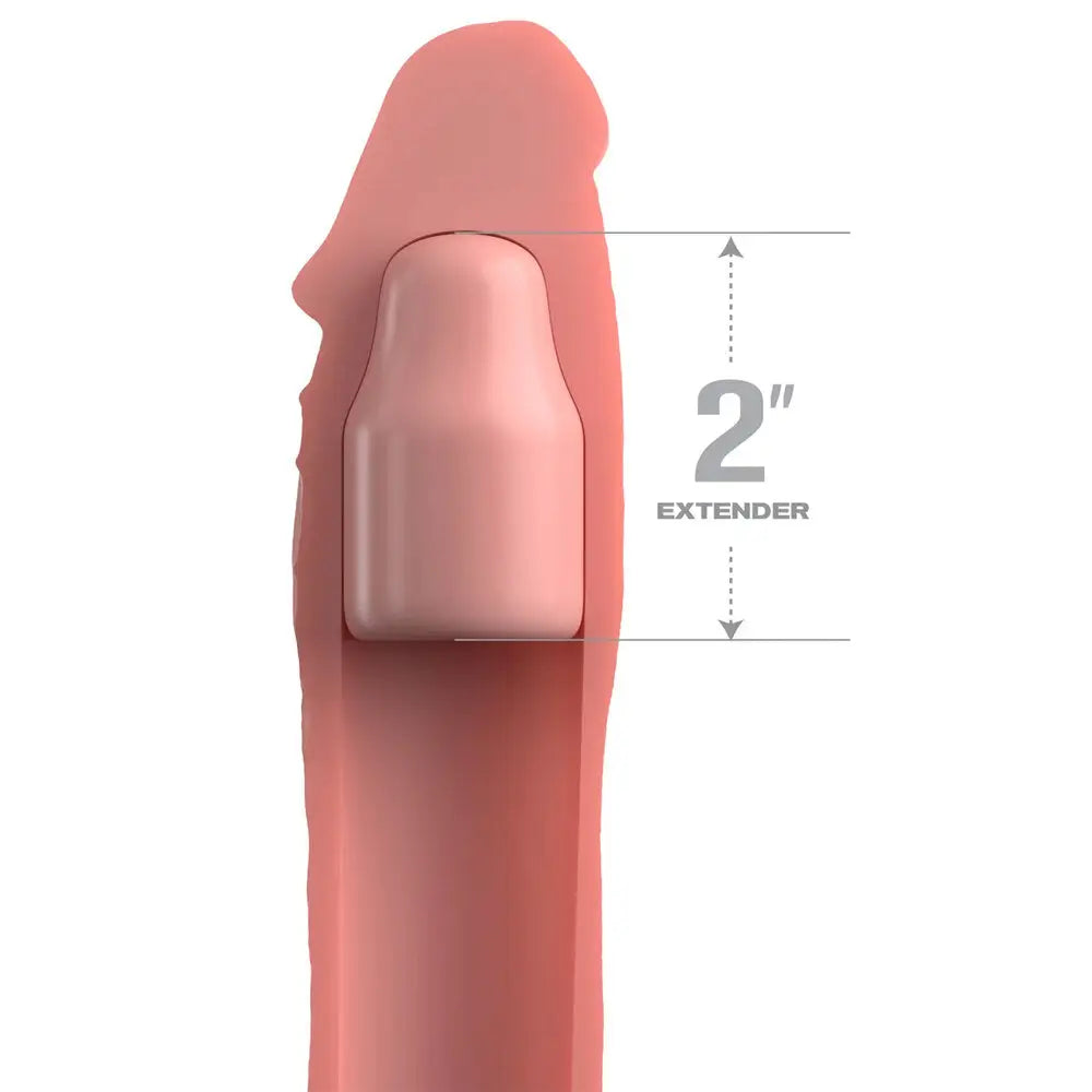 Pipedream 7-inch Silicone Flesh Pink Penis Extender With Strap - Peaches and Screams