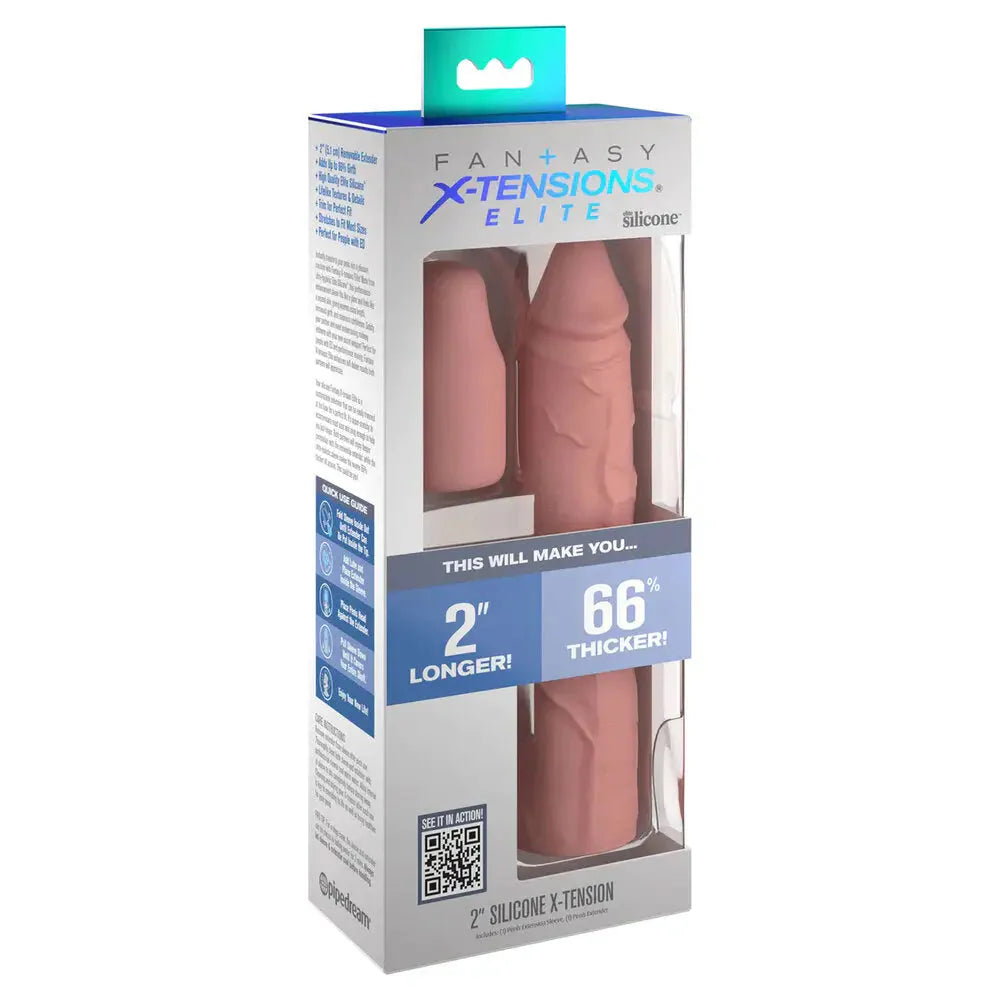 Pipedream 8-inch Silicone Flesh Pink Penis Extender - Peaches and Screams