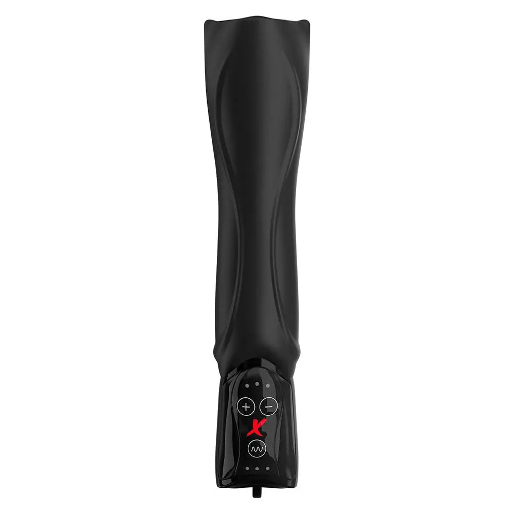Pipedream black vibrating masturbator with ribbed texture - peaches and screams