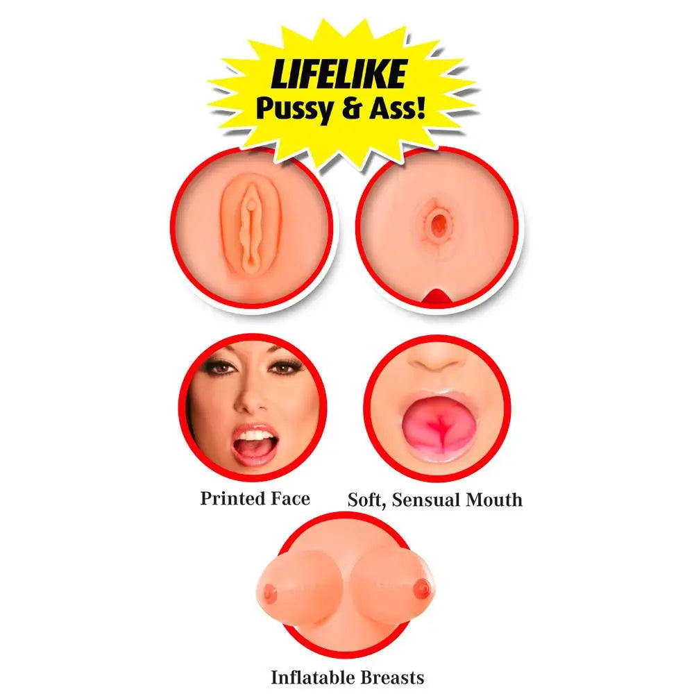 Pipedream Life-size Inflatable Blow-up Sex Love Doll With 3 Pleasure Holes - Peaches and Screams