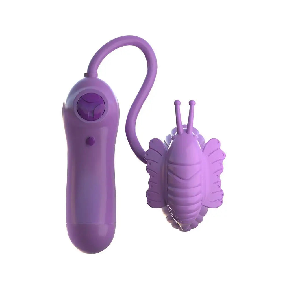 Pipedream purple butterfly clit stim with wired remote - peaches and screams