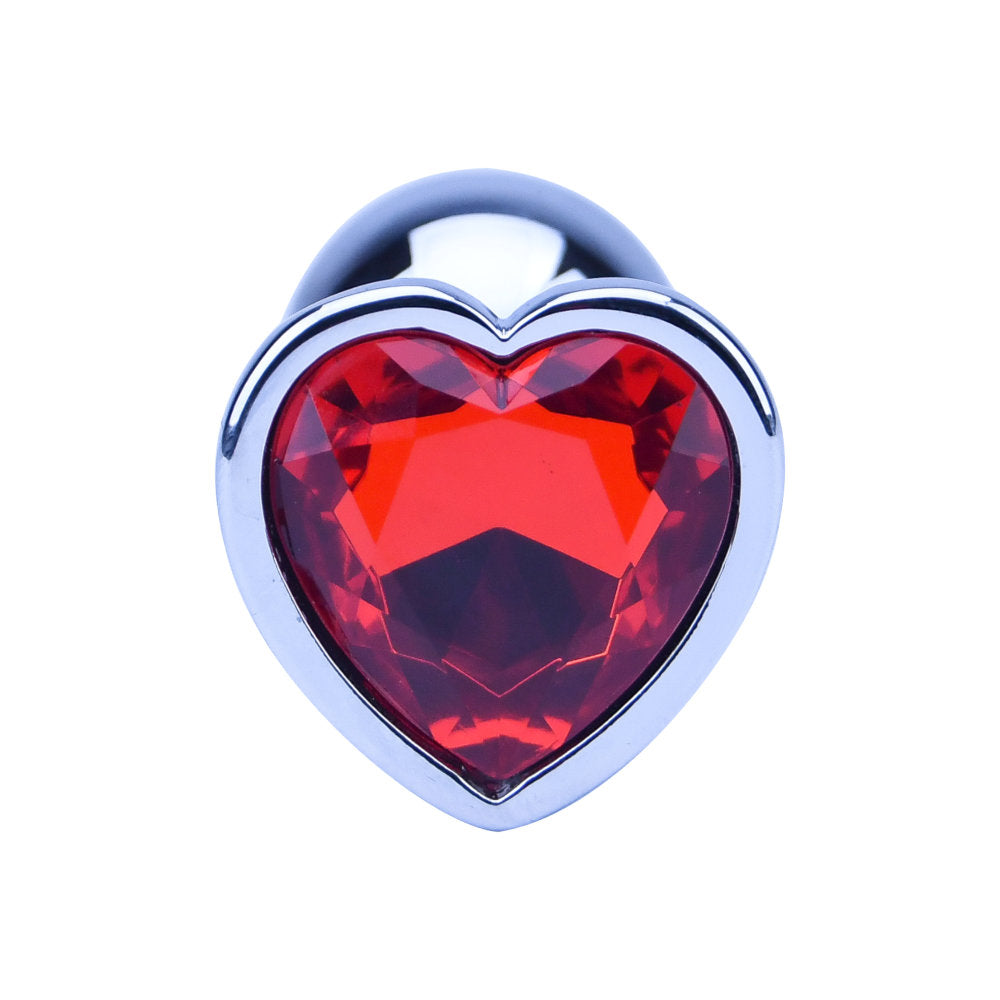 Precious metals heart shaped butt plug-silver - butt plugs peaches and screams