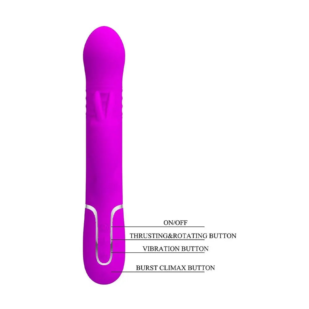 Pretty love coale rechargeable rabbit vibrator purple - peaches and screams