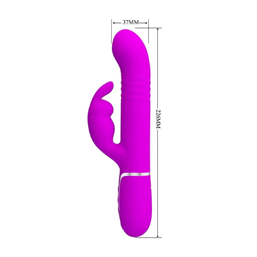 Pretty love coale rechargeable rabbit vibrator purple - peaches and screams
