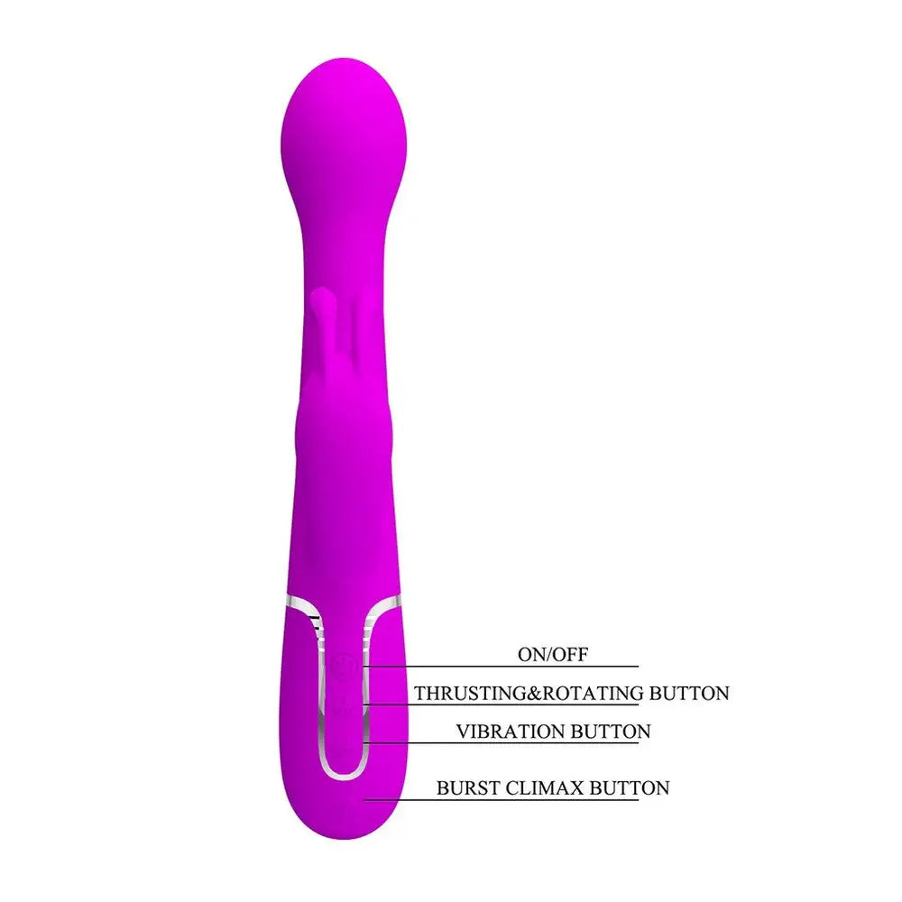 Pretty love dejon rechargeable rabbit vibrator purple - peaches and screams