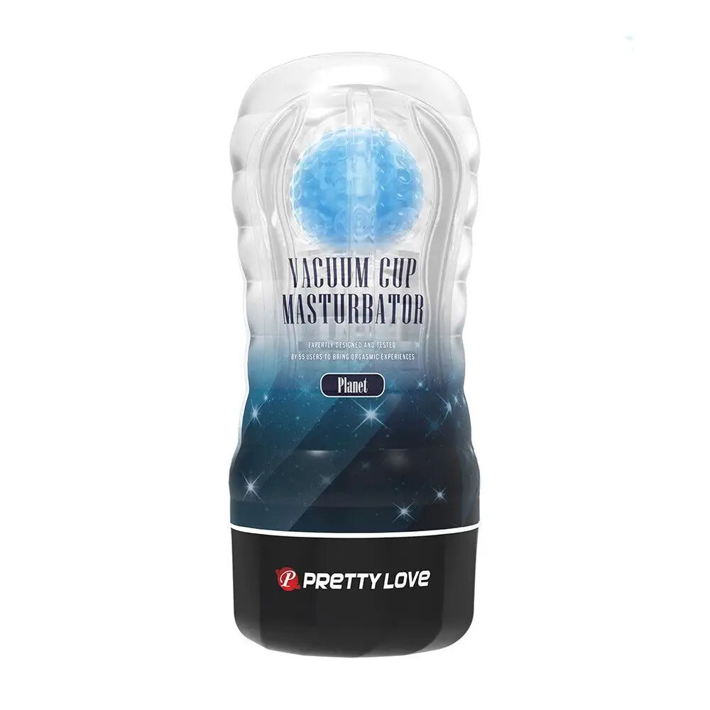 Pretty love plant blue vacuum suction male stroker - peaches and screams