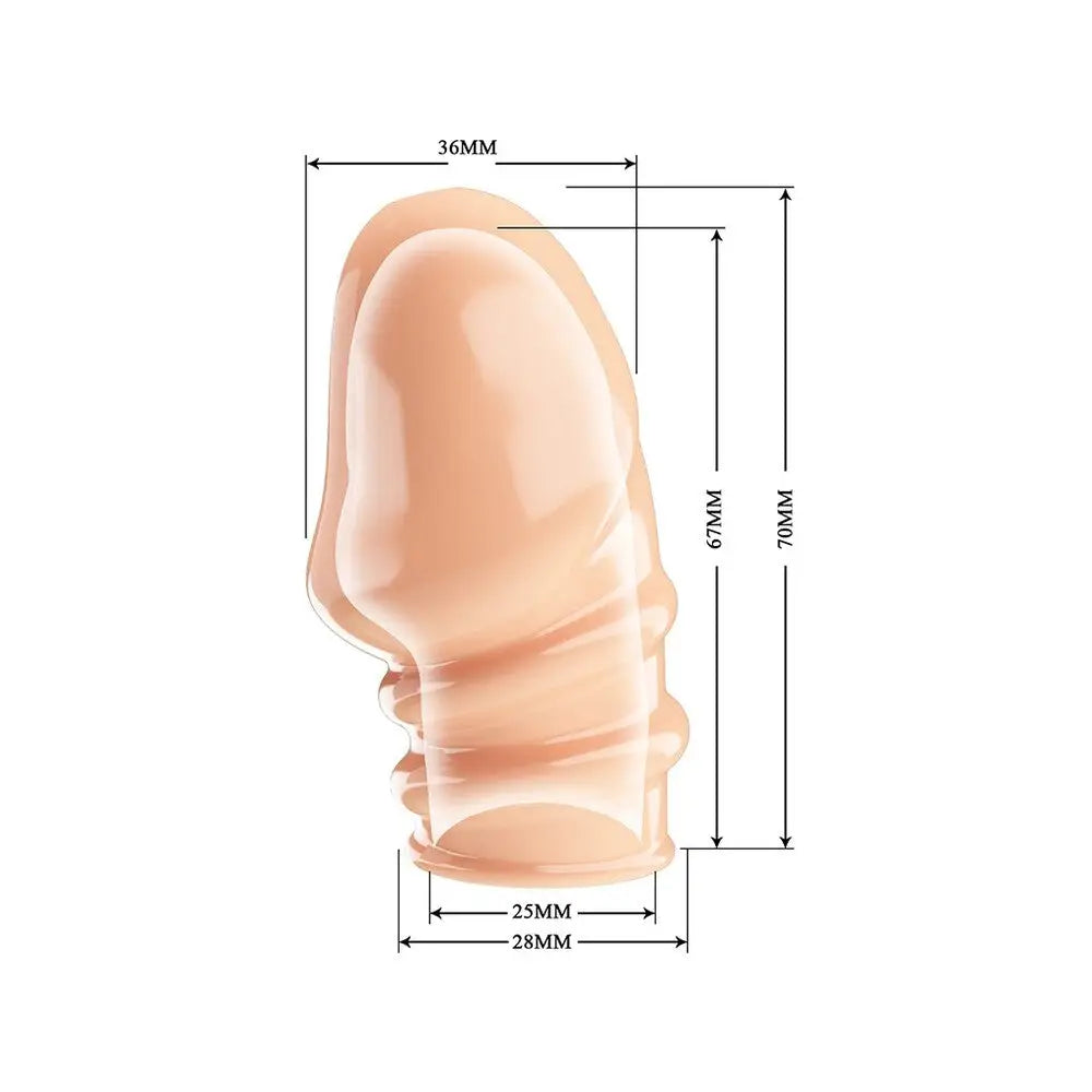 Pretty love stretchy jeremy flesh pink textured penis sleeve - peaches and screams