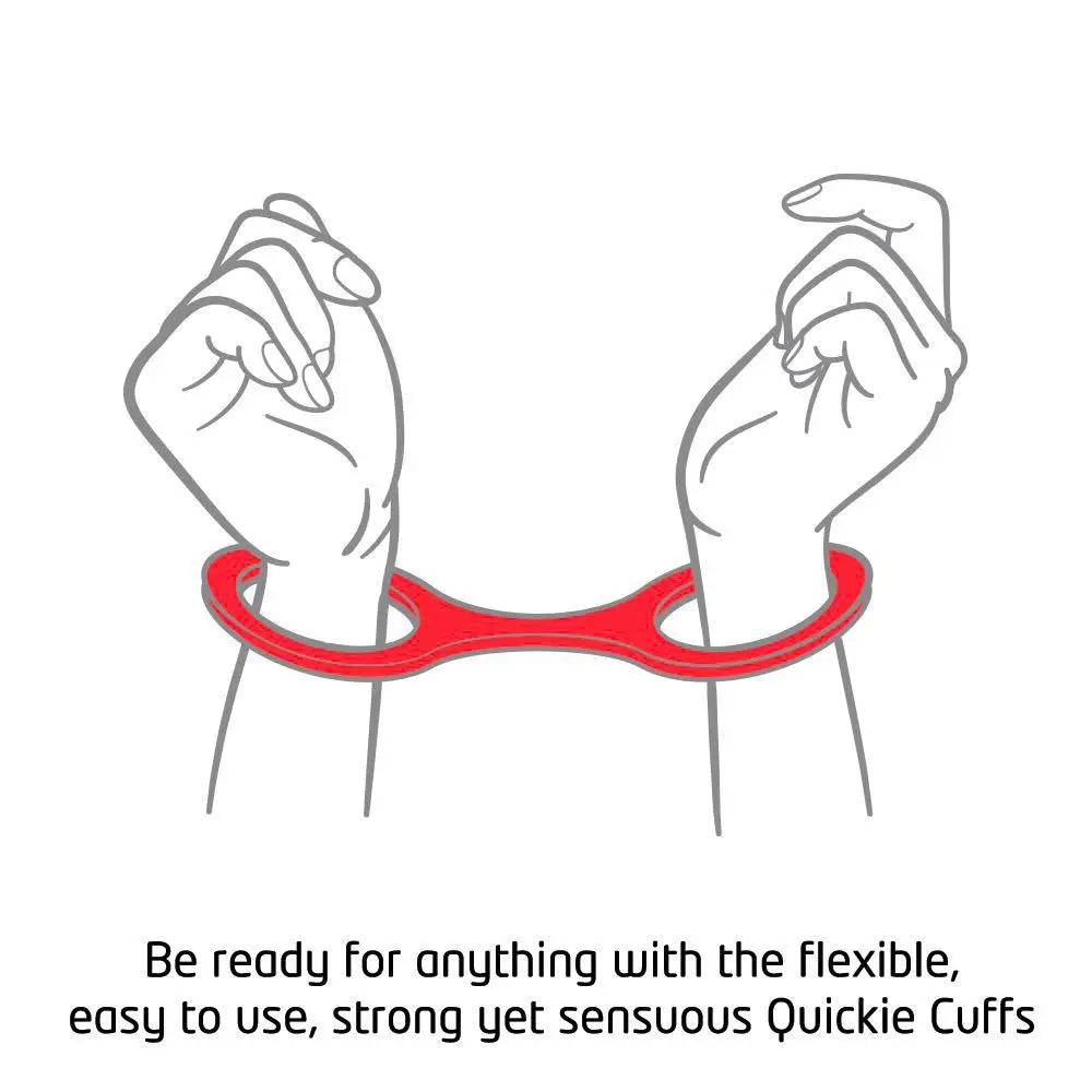 Quickie cuffs large red silicone ankle and wrist restraints - peaches and screams