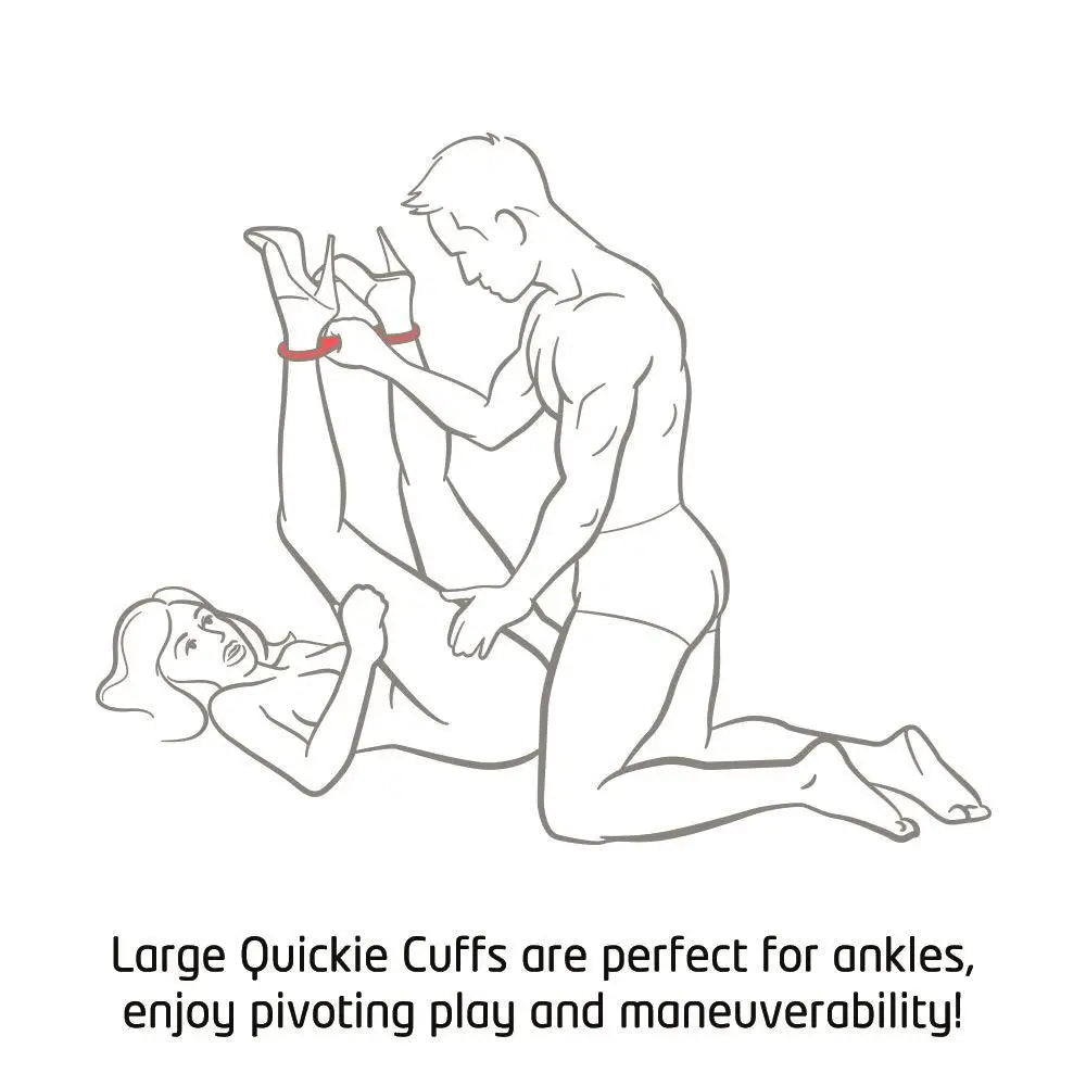 Quickie cuffs large red silicone ankle and wrist restraints - peaches and screams