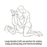 Quickie cuffs large red silicone ankle and wrist restraints - peaches and screams