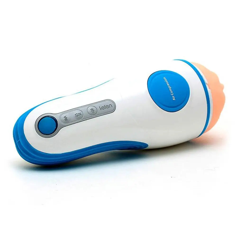 Rechargeable sucking and vibrating male masturbator cup - peaches and screams