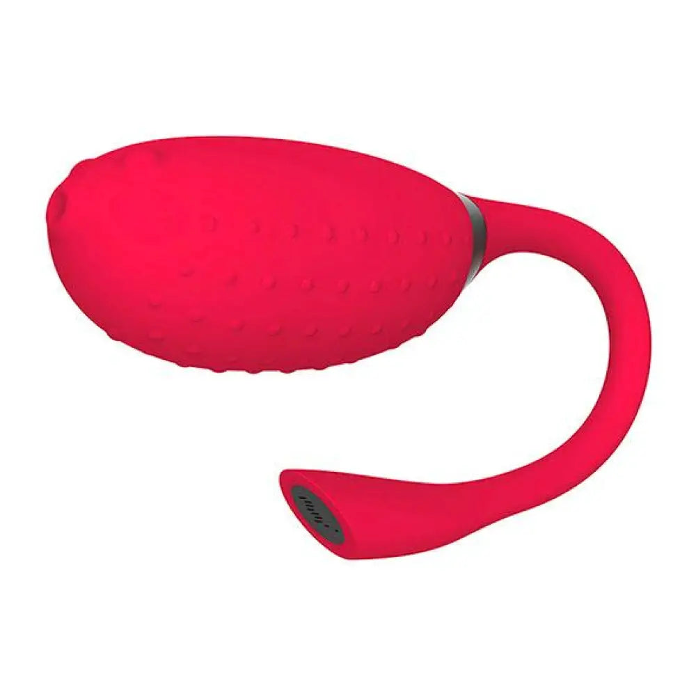 Red rechargeable remote control silicone clitoral vibrator - peaches and screams