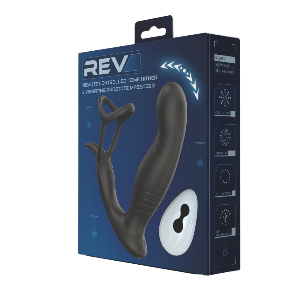 Rev remote controlled come hither & vibrating prostate massager - prostate massagers peaches and screams