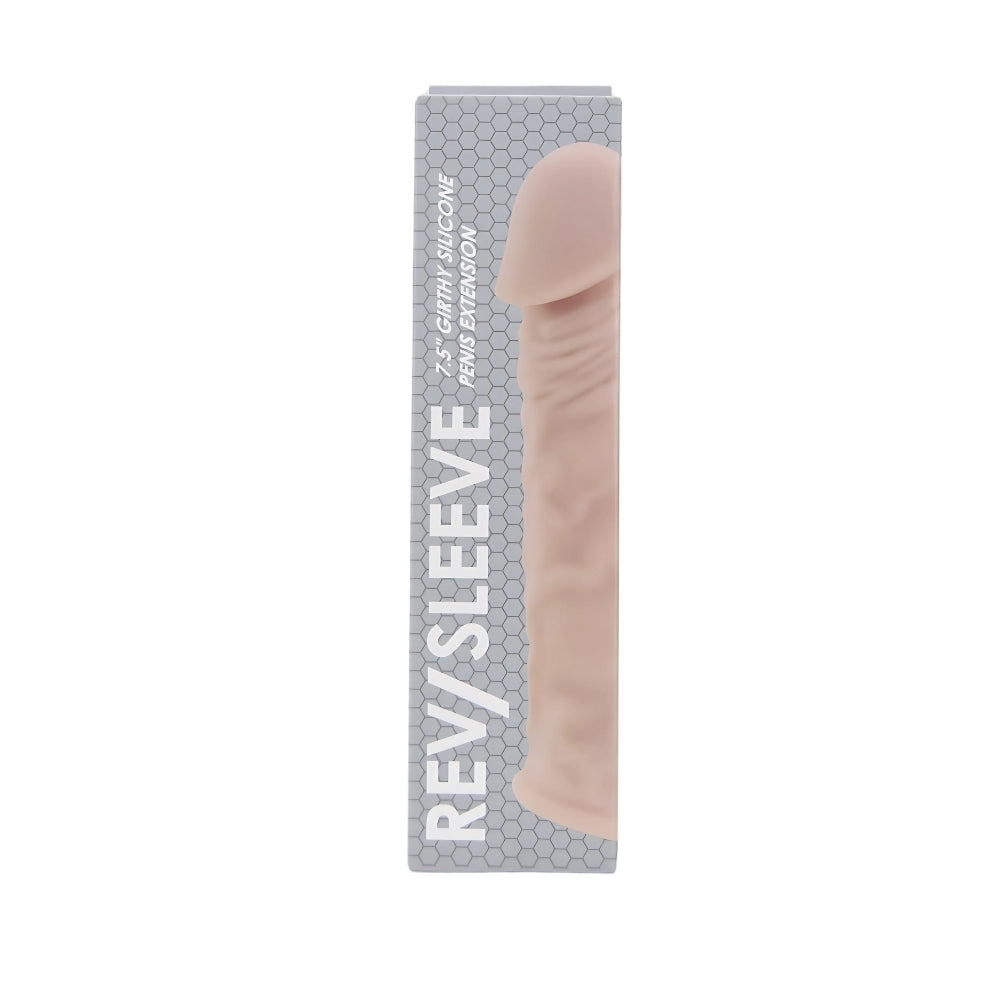 Rev-sleeves 7.5 inch girthy realistic silicone penis extension sleeve - penis sleeves peaches and screams