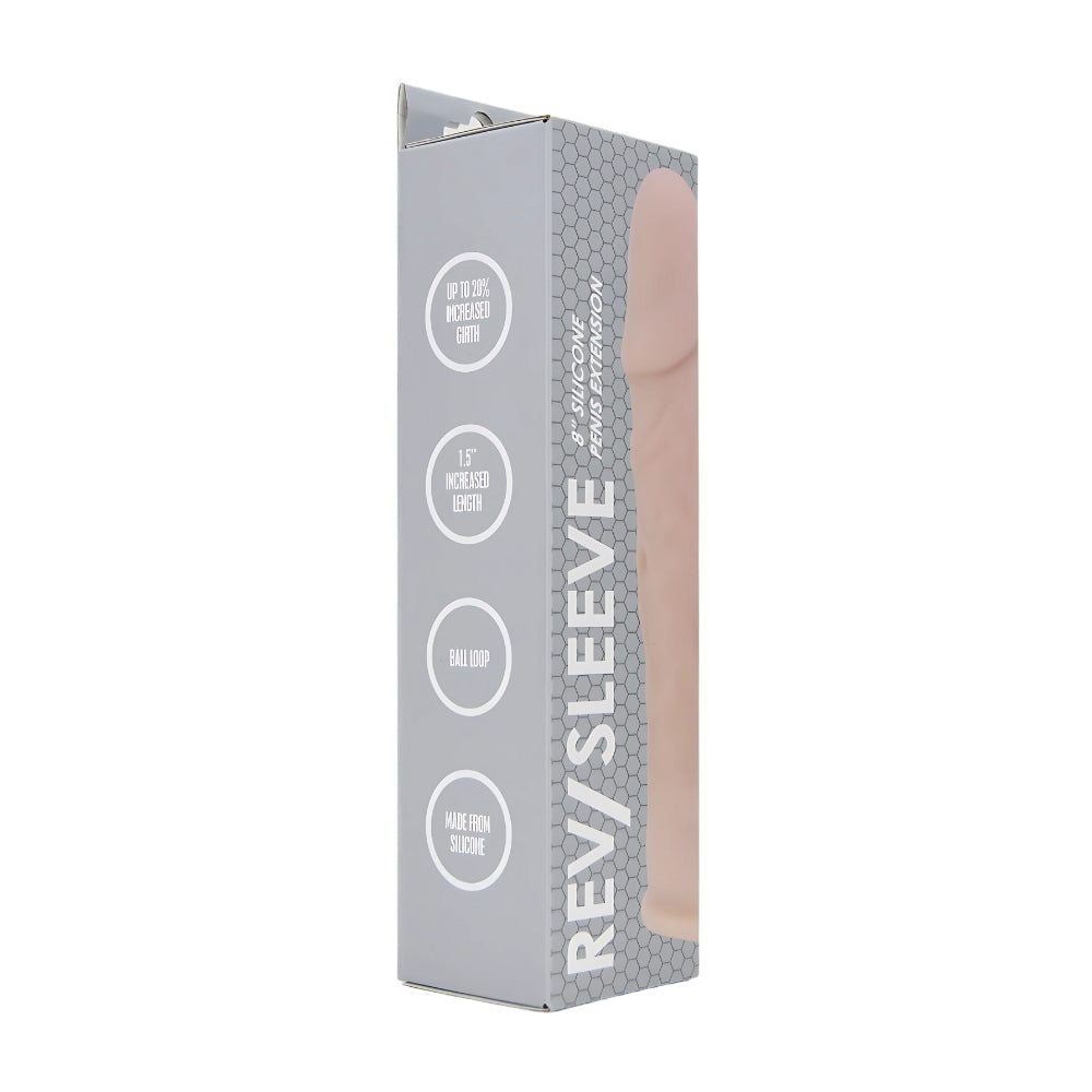 Rev-sleeves 8 inch realistic silicone penis extension sleeve - penis sleeves peaches and screams