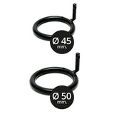 Rimba 4.5 inch black metal male chastity device with padlock - peaches and screams