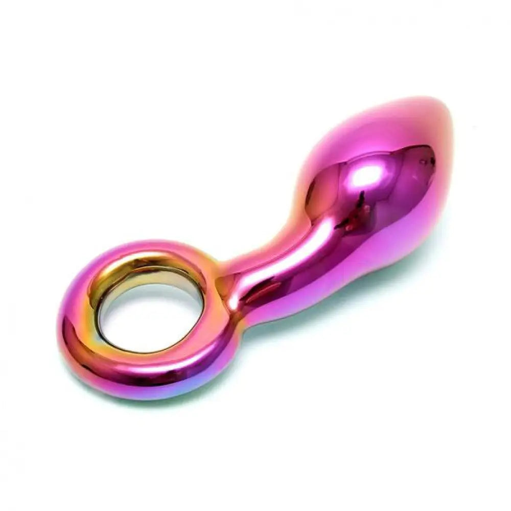 Rimba 5.5 inch medium sensual multi coloured glass dildo - peaches and screams