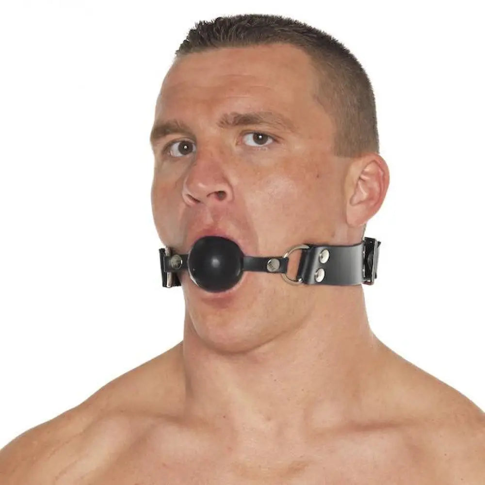 Rimba black adjustable silicone ball gag with buckle strap - peaches and screams