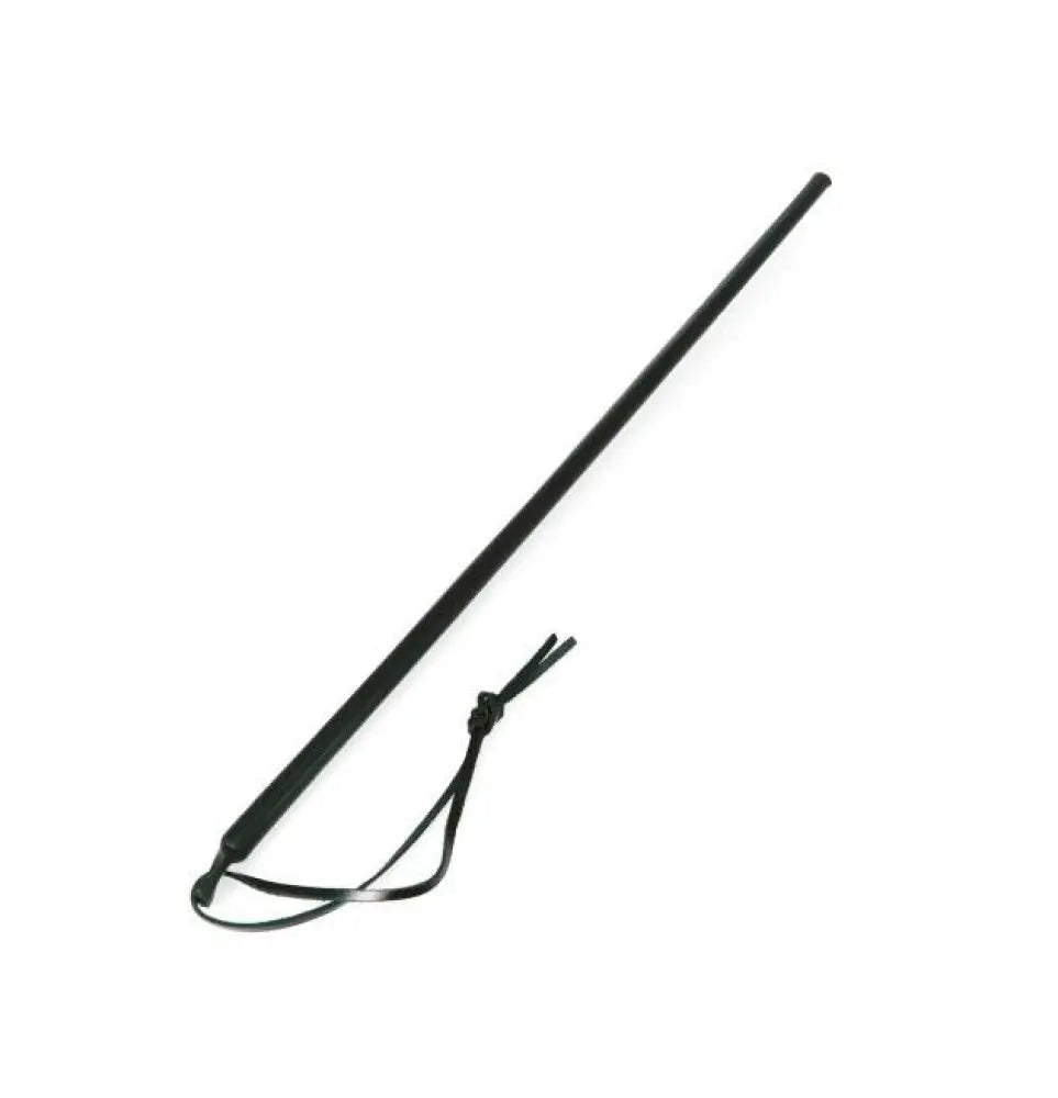 Rimba black leather cane whip 62cm bdsm impact toy - peaches and screams