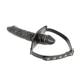 Rimba black leather dildo mouth gag with buckles - peaches and screams