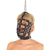 Rimba black leather muzzle mask with ring and buckles - peaches and screams