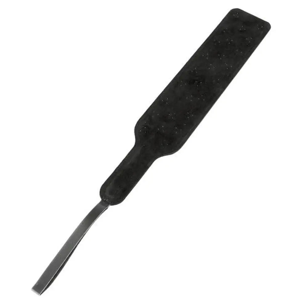 Rimba black leather paddle with thin spikes 15.5 inch - peaches and screams