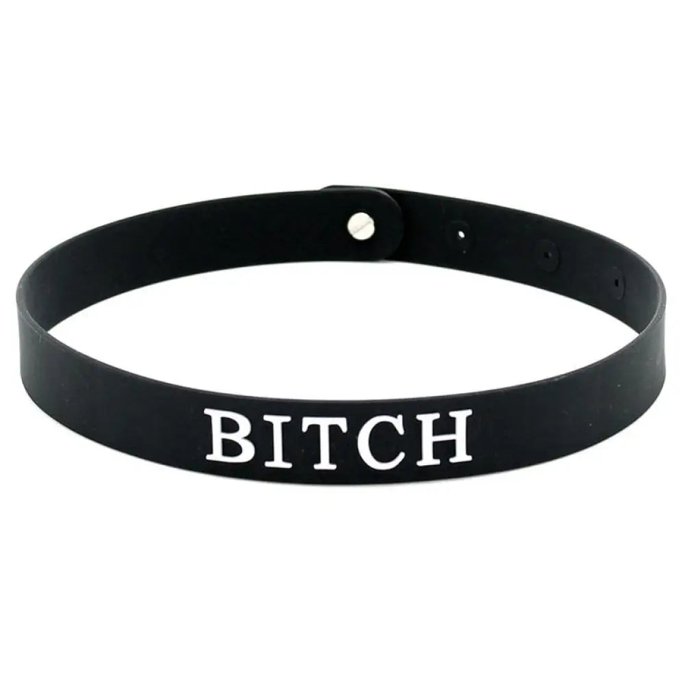 Rimba black silicone adjustable bitch collar for fetish play - peaches and screams