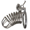 Rimba chrome chastity cock cage with padlock and key - peaches and screams