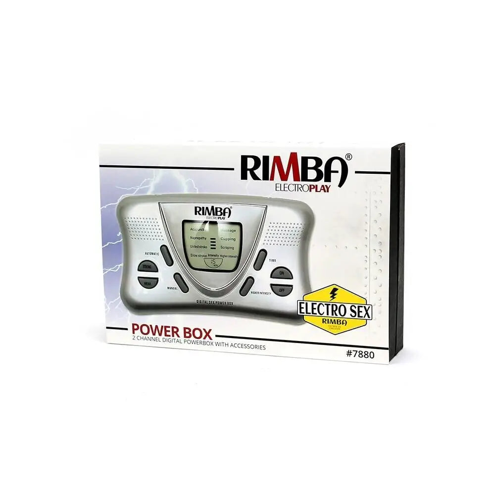 Rimba electro powerbox set with e-stim pads and cables - peaches and screams