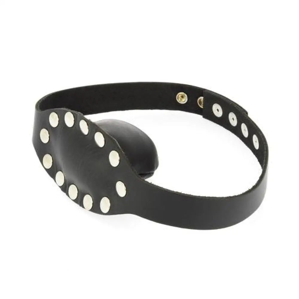 Rimba kinky black adjustable leather gag with press studs - peaches and screams