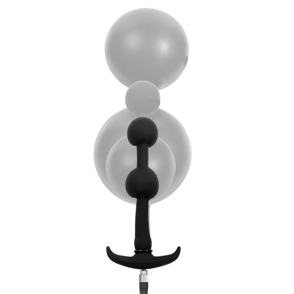 Rimba latex play inflatable double balloon anal plug - peaches and screams