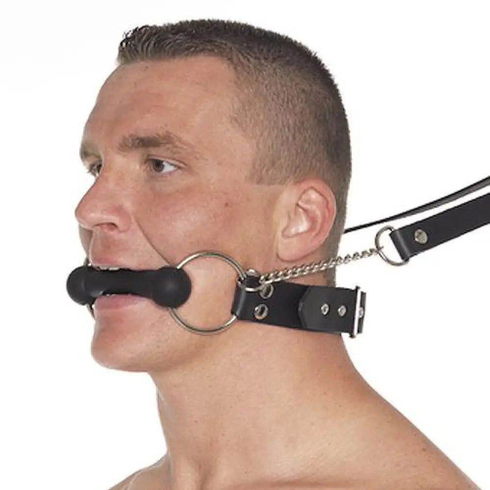Rimba leather black horse bit gag and reins with buckles - peaches and screams